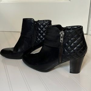 Laura Ashley Black Quilted Ankle Boots - “La Fortune”